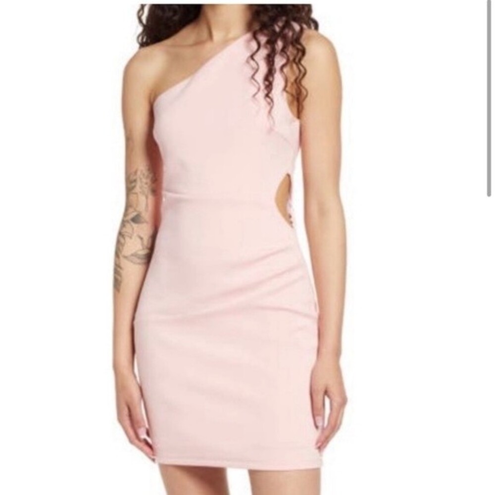 What About Tonight Light Pink One-Shoulder Bodycon‎ Mini Dress